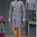 Indo Western Dress For Men Dark Grey RKL-RBZ-22-2226 Men Reception Dress