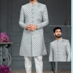 Indo Western Dress For Men Grey RKL-RBZ-22-2230 Men Reception Dress