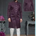 Indo Western Dress For Men Wine RKL-RBZ-22-2231 Men Reception Dress
