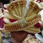 Men Turban Online Gold Red Men Wedding Pagri KLQ-TRB-144