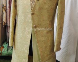 Sherwani for Men Wedding Ginger Brown Wedding Sherwani SHR-KLQ-1255 Men Reception Dress