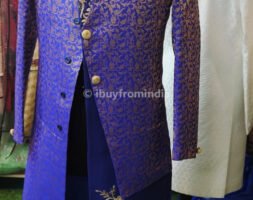 Sherwani for Men Wedding Blue Wedding Sherwani SHR-KLQ-1260 Men Reception Dress