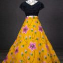 Crop Top Lehenga for Women Yellow Black Fully Stitched Crop Top Lehenga RKL-CLH-4503-155026