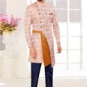 Indo Western Dress For Men Pink Navy Blue RKL-4456-154713 Men Reception Dress