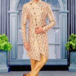 Indo Western Dress For Men Pink Gold RKL-4456-154722 Men Reception Dress