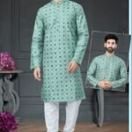 Men Kurta Pajama Light Green Plus Size Dresses for Men Customized RKL-RBZ-V24-2416