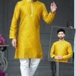 Men Kurta Pajama Neon Yellow Plus Size Dresses for Men Customized RKL-RBZ-V24-2422