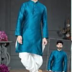 Men Kurta Pajama Bluish Green Plus Size Dresses for Men Customized RKL-RBZ-V24-2425