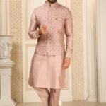 Modi Jacket for Men Kurta Pajama Jacket Set RKL-MD-4606-155889 Dusty Pink Customized Plus Size Dress for Men