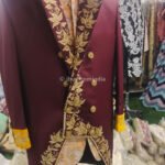 King Sherwani for Men Wedding Maroon (Coat Sherwani with Bottom Only ) SHR-KLQ-1271 Men Reception Dress