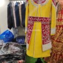 Sherwani for Men Wedding Yellow Red Wedding Sherwani SHR-KLQ-1275 Men Reception Dress