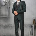 Blazer for Men Wedding Online Dark Green White Men 5 Piece Blazer Suit for Wedding RKL-BLZ-4415-154338