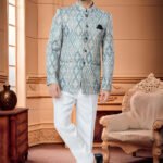 Jodhpuri Suit For Men Wedding RKL-JPST-4922-603 Green Multicolor White Men Reception Dress