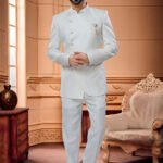 Jodhpuri Suit For Men Wedding RKL-JPST-4922-613 White Men Reception Dress
