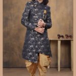 Indo Western Dress For Men Multicolour Gold RKL-2434-139119 Men Reception Dress