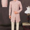 Indo Western Dress For Men Peach White RKL-4902-158451 Men Reception Dress