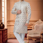 Indo Western Dress For Men Cream White RKL-4921-158585 Men Reception Dress