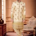 Indo Western Dress For Men Gold RKL-4921-158589 Men Reception Dress