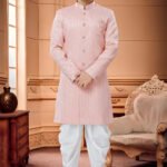 Indo Western Dress For Men Pink White RKL-IW-4923-158631 Men Reception Dress