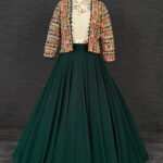 Crop Top Lehenga for Women Green Multicolor Fully Stitched Crop Top Lehenga RKL-LH-4504-155042