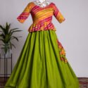 Crop Top Lehenga for Women Green Multicolor Fully Stitched Crop Top Lehenga RKL-LH-4504-155046