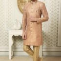 Indo Western Dress For Men Beige Gold RKL-5119-1599895 Men Reception Dress