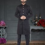 Indo Western Dress For Men Black RKL-RBZ-27-2724 Men Reception Dress