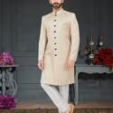 Indo Western Dress For Men Cream RKL-RBZ-27-2728 Men Reception Dress