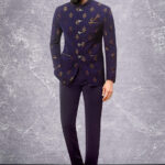 Jodhpuri Suit For Men Wedding RKL-JPST-5310-161170 Navy Blue Men Reception Dress