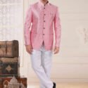 Jodhpuri Suit For Men Wedding RKL-JPST-5701-164048 Pink White Men Reception Dress