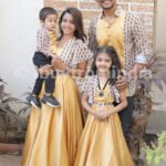 Family Matching Dress Set MOTHER DAUGHTER SON FATHER Twinning Dress IBUY-1118BG Indo Western Family Matching Dress for Birthday Theme