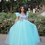 Long Gown Sky Blue Silver Sequnce Long Gown IBUY-1116WMN