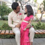 Father Daughter Matching Outfits Cream Hotpink IBUY-1119-FD Dad Daughter Matching Dress