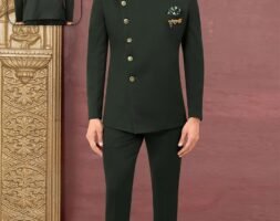 Jodhpuri Suit For Men Wedding RKL-JPST-6819-172507 Dark Green Men Reception Dress