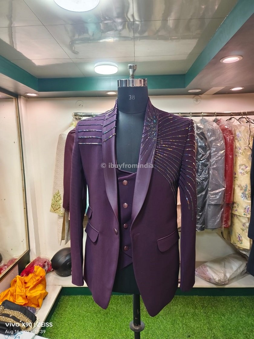 blazer 5 piece suit for men wedding