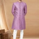 Indo Western Dress For Men Purple White RKL-RBZ-29-2910 Men Reception Dress