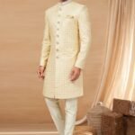 Indo Western Dress For Men Gold RKL-RBZ-29-2911 Men Reception Dress