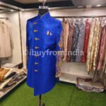 Sherwani for Men Wedding Royal Blue Wedding Sherwani SHR-KLQ-1305 Men Reception Dress