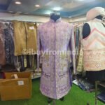 Sherwani for Men Wedding Lavender Sherwani SHR-KLQ-1310 Men Reception Dress