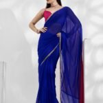 Designer Saree Royal Blue Hot Pink RKDES-9079-185580