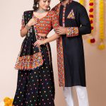 Couple Dress Navrathiri Couple Matching Dress Black Family Matching Dress Set RKL-CP-4506