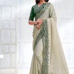 Designer Saree Cream Dark Green RKDS-9894-191099