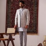 Indo Western Dress For Men Grey RKL-RBZ-4107 Men Reception Dress