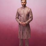 Sherwani for Men Wedding Peach Pink Wedding Sherwani RKL-SHR-RBZ-3901 Men Reception Dress