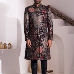 Sherwani for Men Wedding Black Wedding Sherwani RKL-SHR-RBZ-3902 Men Reception Dress