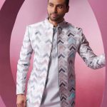 Modi Jacket for Men Kurta Pajama Jacket Set Grey Customized Plus Size Dress for Men RKL-MD-RBZ-3801