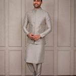 Modi Jacket for Men Kurta Pajama Jacket Set Grey Customized Plus Size Dress for Men RKL-MD-RBZ-3807