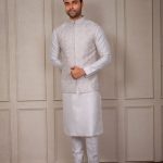 Modi Jacket for Men Kurta Pajama Jacket Set White Customized Plus Size Dress for Men RKL-MD-RBZ-3810