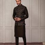 Modi Jacket for Men Kurta Pajama Jacket Set Brown Customized Plus Size Dress for Men RKL-MD-RBZ-3811