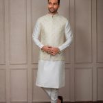 Modi Jacket for Men Kurta Pajama Jacket Set White Customized Plus Size Dress for Men RKL-MD-RBZ-3814